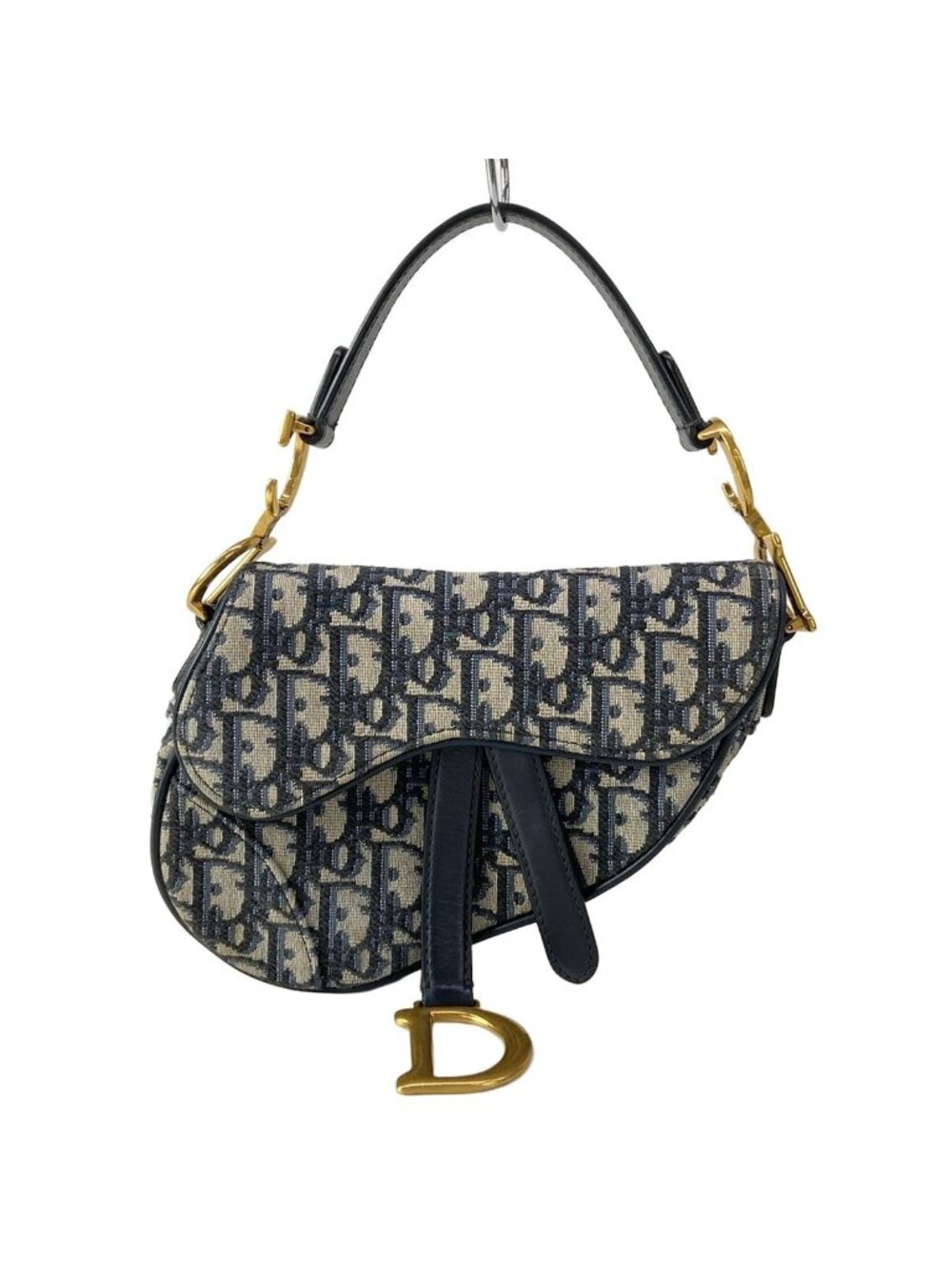 Dior Saddle Bag Trotter Navy Ivory Leather